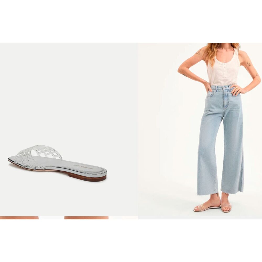 Veronica Beard Women's Maris Jelly Flats Sandals Clear Sz 6 NIB 195